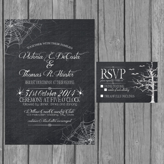 Halloween wedding invitation