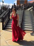 Customer picture for Red Chiffon Bridesmaid Dress Prom Dress Backless Party Dress 