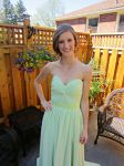 Customer picture for Light Blue Chiffon Bridesmaid Dress Prom Dress Strapless Sweetheart Dress