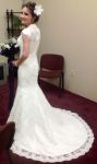Customer picture for Vintage Inspired Lace  Wedding Dress with Cathedral Train V Neck Bridal Gown