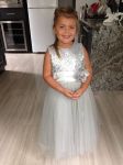 Customer picture for Silver Sequin Gray Tulle Flower Girl Dress 