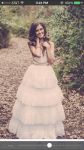 Customer picture for Boho Beach Ivory Lace Tulle Plunging Neck Backless Wedding Dress