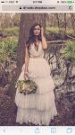 Customer picture for Boho Beach Ivory Lace Tulle Plunging Neck Backless Wedding Dress