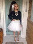 Customer picture for Grey Tulle Sequin Skirt/Short Woman Skirt 