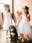 Customer picture for Ivory Lace Cap Sleeves Tulle Flower Girl Dress with ivory sash