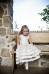Customer picture for Ivory Satin Tulle Stripes Flower Girl Dress with big bow