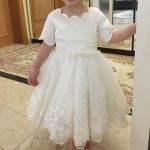 Customer picture for Ivory Satin Lace Tulle Wedding Flower Girl Dress with Short Sleeves