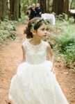 Customer picture for Ivory Lace Tulle V Open Back Wedding Flower Girl Dress with Flower
