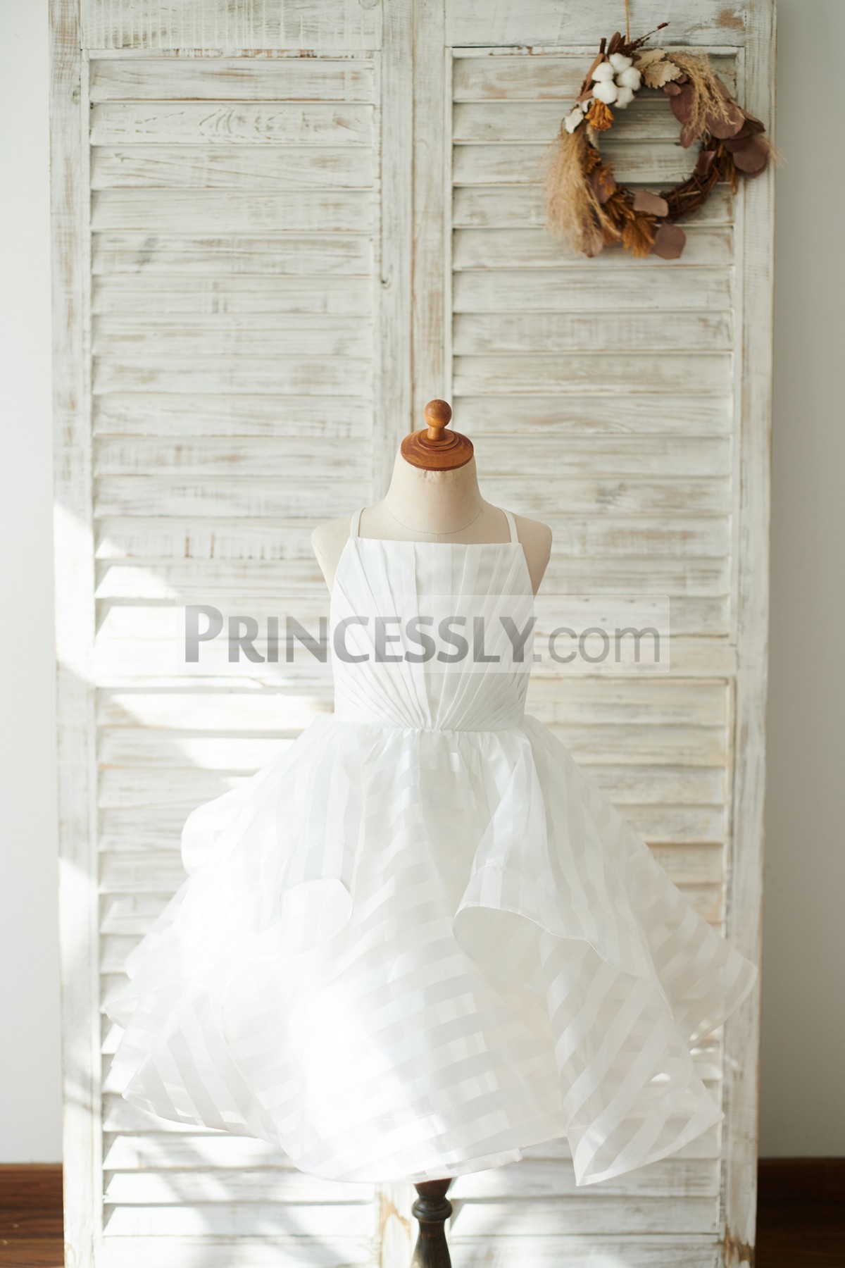 Princessly.com-K1003835-Ivory Stripe Organza Spaghetti Straps Wedding Flower Girl Dress-31