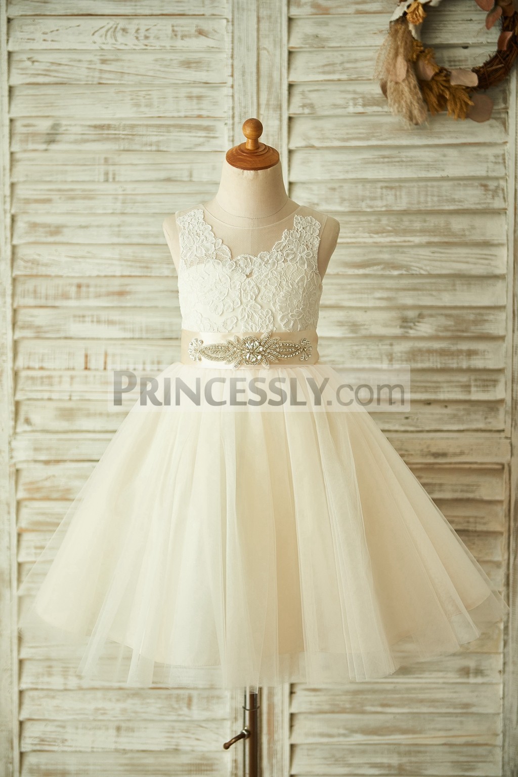 Princessly.com-K1003361-Light Champagne Lace Tulle Sheer Back Wedding Flower Girl Dress with Beaded Belt-31