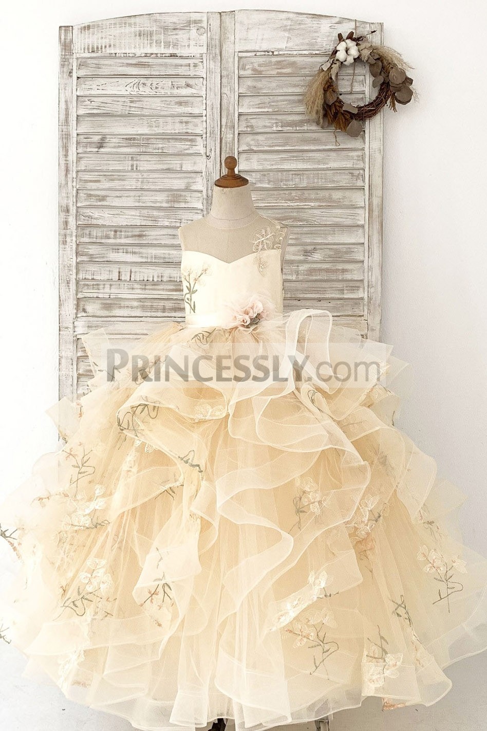 Princessly.com-K1004161-Champagne Embroidery Lace Tulle Keyhole Back Wedding Flower Girl Dress Kids Party Dress-31