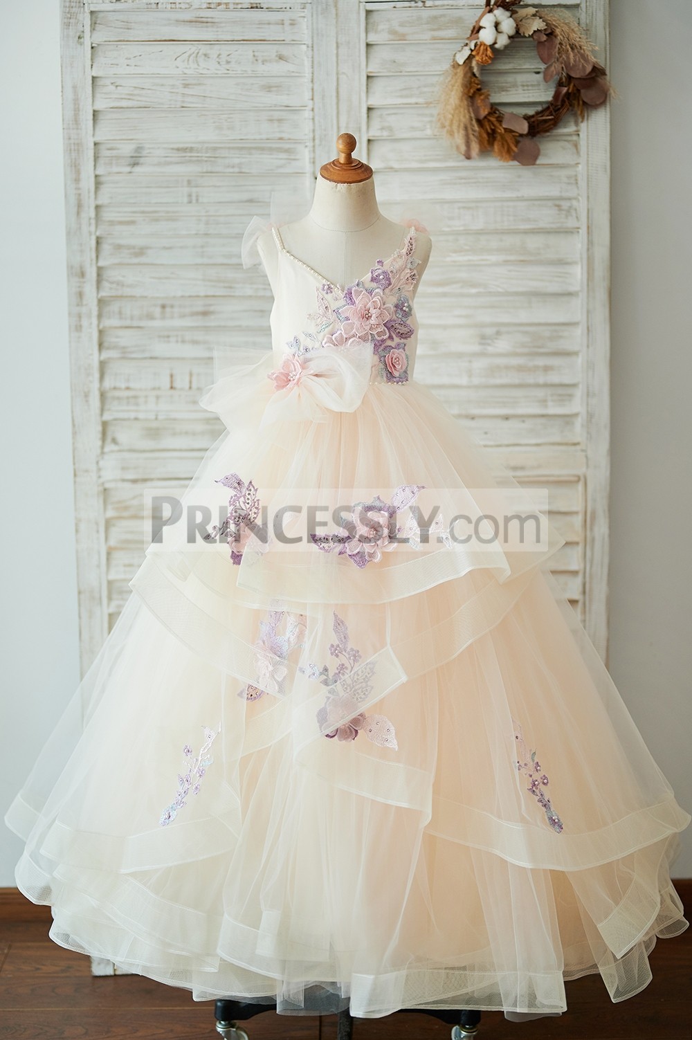 Princessly.com-K1003923-Champagne Tulle Spaghetti Straps Pearls Wedding Flower Girl Dress with Embroidery Lace-31