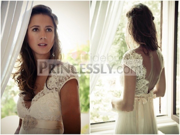Princessly.com-K1004112-Ivory Lace Chiffon Cap Sleeves V Back Wedding Party Evening Dress-31