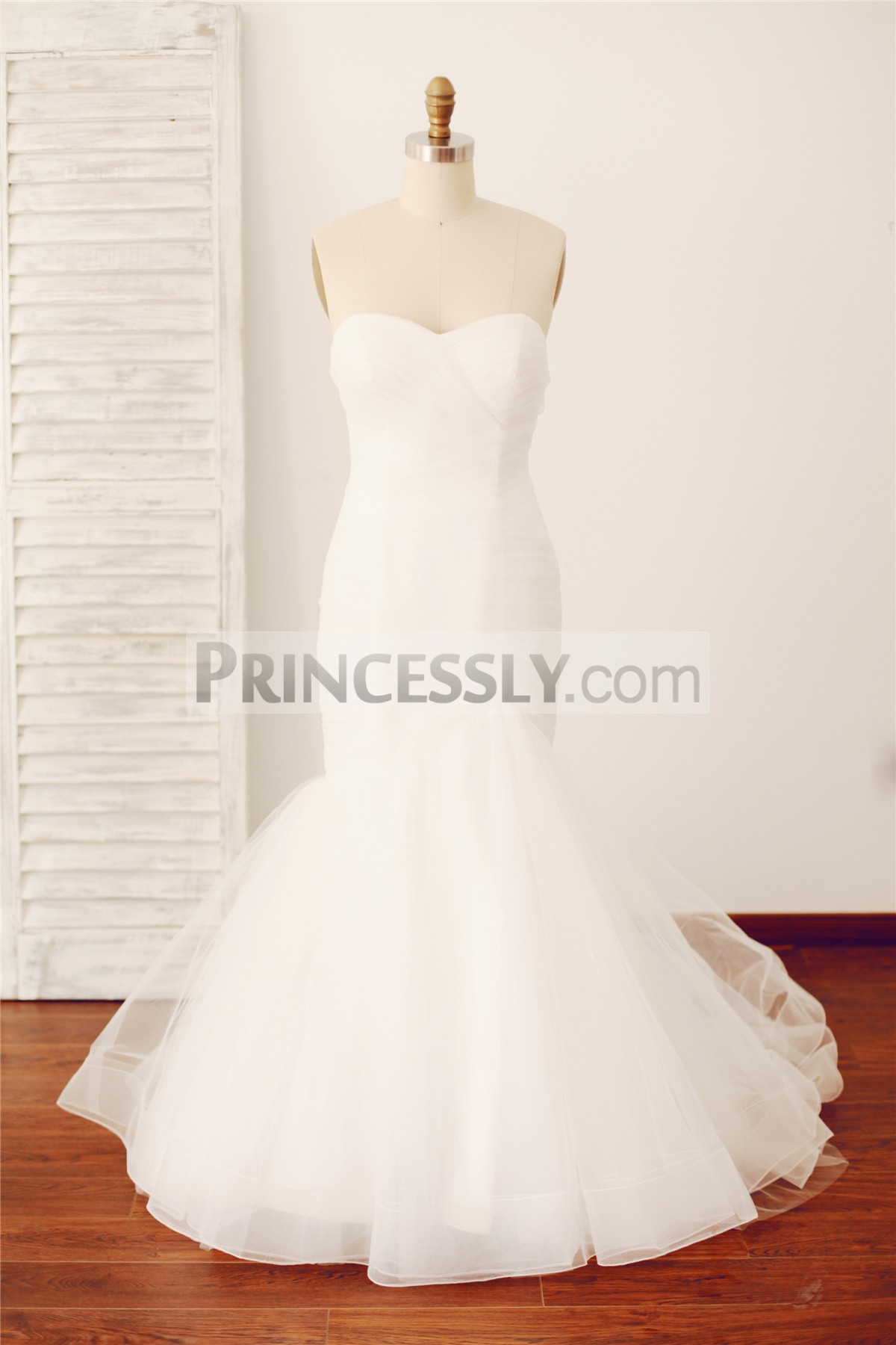 Princessly.com-K1000095-Strapless Sweetheart Mermaid Tulle Wedding Dress-31