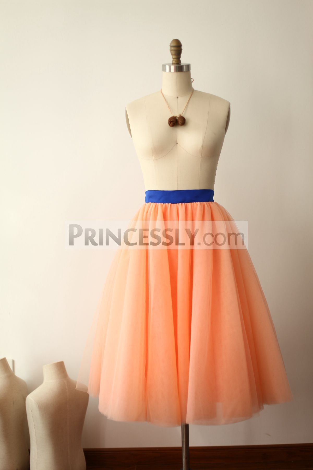 Princessly.com-K1000275-Coral Tulle Skirt/Short Woman Skirt-31