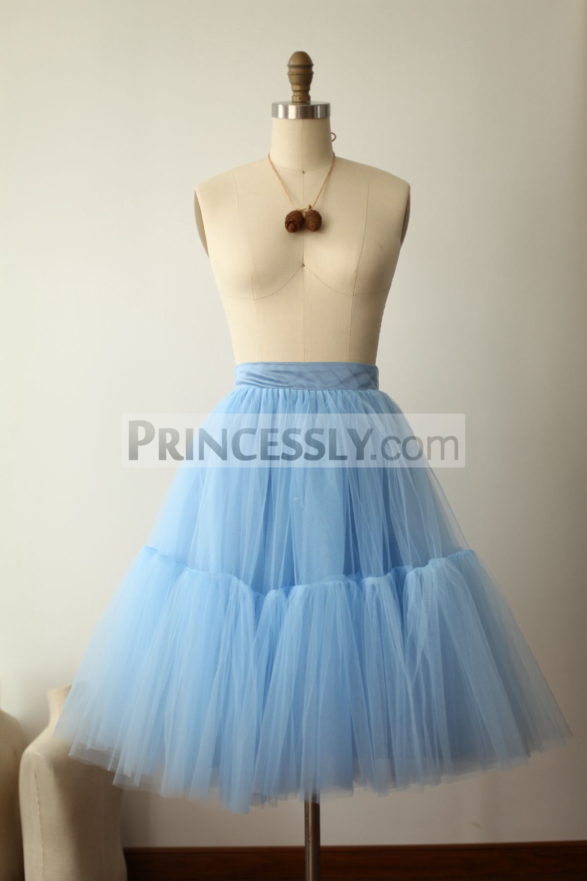 Princessly.com-K1000272-Blue Tulle Skirt/Short Woman Skirt-31