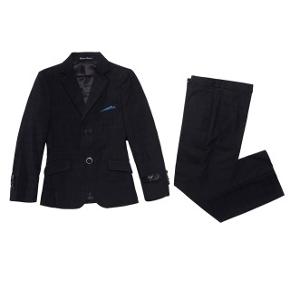 Boys 3 PCS Formal Suit Set for Wedding Party Black Suit