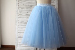 Blue Tulle Petticoat Underskirt Crinoline TUTU Skirt 