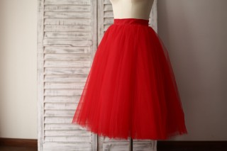 Red Tulle Petticoat Underskirt Crinoline TUTU Skirt