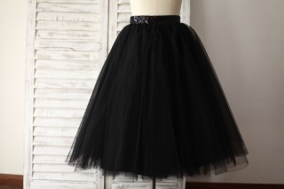 Black Tulle Petticoat Underskirt Crinoline TUTU Skirt 