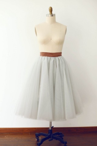 Silver Grey Tulle Skirt/Short Woman Skirt 