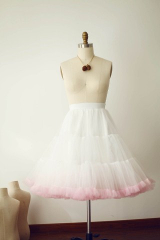 Ivory Pink Tulle Skirt/Short Woman Skirt 