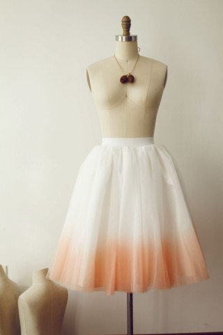 Ombre Ivory/Pink Tulle Skirt/Short Woman Skirt 