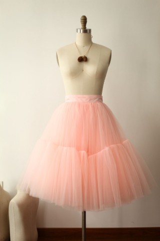 Pink Tulle Skirt/Short Woman Skirt 