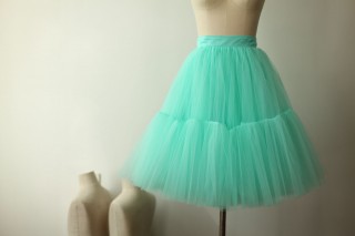 Mint Blue Tulle Skirt/Short Woman Skirt 