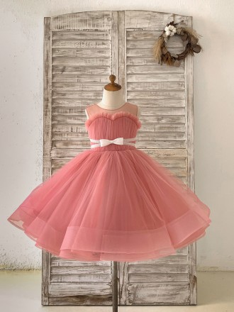 Princessly.com-K1004224-Sheer Neck Pleated Mauve Tulle Wedding Flower Girl Dress Kids Party Dress with Bow-20