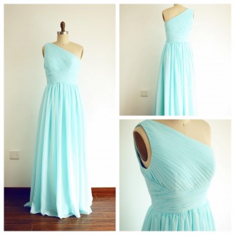 Princessly.com-K1003262-A Line One Shoulder Floor Length Mint Blue Chiffon Bridesmaid Dress-20