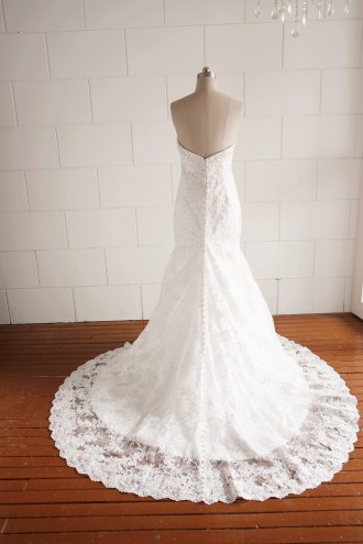 Princessly.com-K1000063-Strapless Sweetheart Beaded Lace Mermaid Wedding dress-20