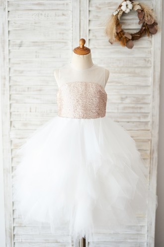 Princessly.com-K1004030-Champagne Sequin Ivory Ruffle Tulle Wedding Flower Girl Dress-20