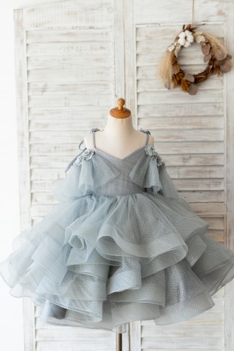 Princessly.com-K1004127-Silver Gray Glittering Tulle Spaghetti Straps V Back Wedding Flower Girl Dress Kids Party Dress-20