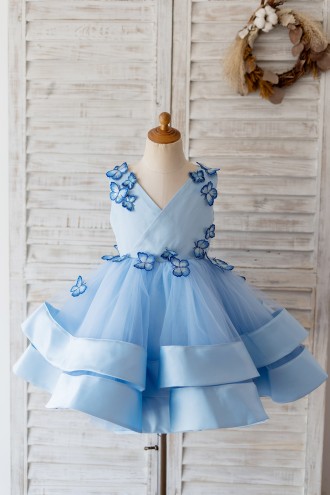 Princessly.com-K1004217-V Neck Blue Satin Butterfly Wedding Flower Girl Dress with Horsehair Hem-20