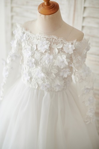Princessly.com-K1003878-Ivory Lace Tulle Off Shoulder Long Sleeves Wedding Flower Girl Dress with 3D Flowers-20