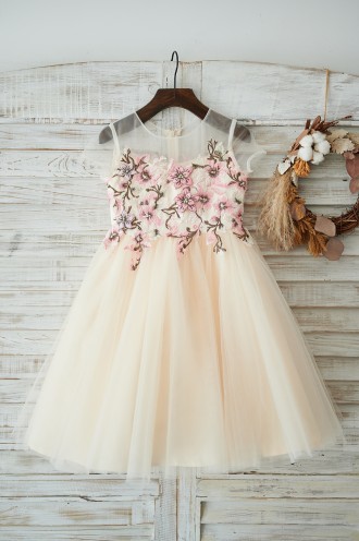 Princessly.com-K1003907-Champagne Tulle Cap Sleeves Wedding Flower Girl Dress with Embroidery Lace-20
