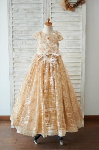 Princessly.com-K1003917-Cap Sleeves V Back Gold Sequin Tulle Wedding Flower Girl Dress-20