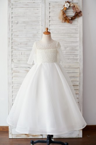 Princessly.com-K1003888-Elbow Sleeves Beaded Neoprene Tulle Wedding Flower Girl Dress with Bow-20