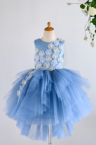 Princessly.com-K1003981-Blue Satin Tulle 3D Flowers Hi-low Wedding Flower Girl Dress-20