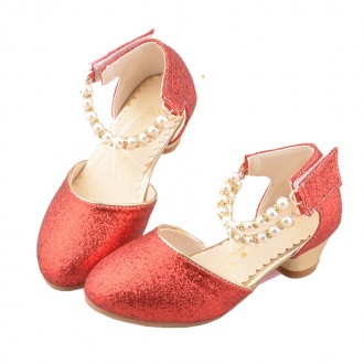 Princessly.com-K1004023-Ivory/Red/Pink Sequin Pearls Flower Girl Shoes Kids Sandals Wedding Shoes-20