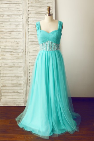 Princessly.com-K1003325-Blue Beaded Chiffon Tulle Prom Party Dress-20