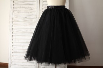 Princessly.com-K1000281-Black Tulle Petticoat Underskirt Crinoline TUTU Skirt-20