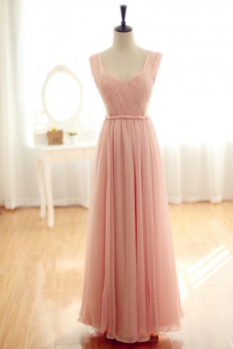 Princessly.com-K1001935-Blush pink Chiffon Bridesmaid Dress Prom Dress Backless Party Dress-20