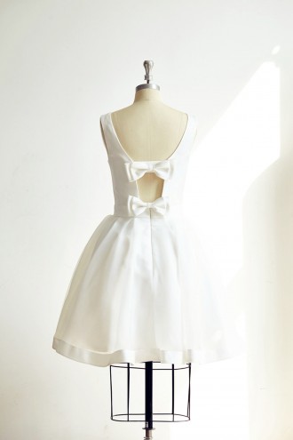 Princessly.com-K1000308-Backless Ivory Satin Organza Short Wedding dress Bridal Gown-20