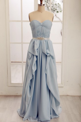 Princessly.com-K1000070-Strapless Sweetheart Blue Chiffon Long Bridesmaid Dress-20