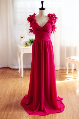 Princessly.com-K1001930-Red Chiffon Open Back Backless Bridesmaid Dress Prom Dress-20