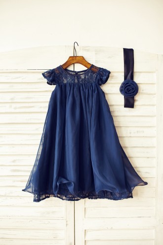 Princessly.com-K1000106-Navy Blue/Ivory/Blush Pink/Grey Lace Chiffon Flower Girl Dress with Cap Sleeves-20