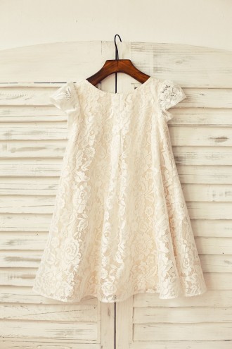 Princessly.com-K1000168-Cap Sleeve Ivory Lace Champagne Lining Flower Girl Dress-20