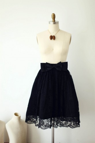 Princessly.com-K1000286-Black Lace Skirt/Short Woman Skirt-20
